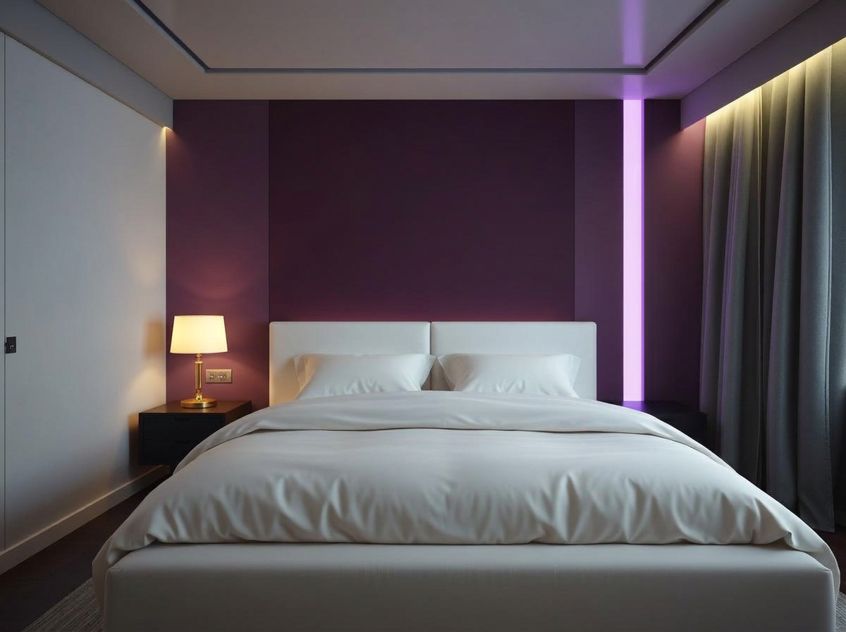 Serene freshly cleaned modern bedroom
